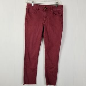 American Eagle jeans maroons 6 crop raw edge